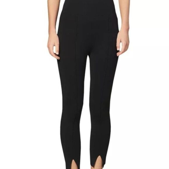 SANDRO Sienna Split-Ankle Black Knit Crop Leggings, Size 34 (0/XS) - Picture 3 of 14